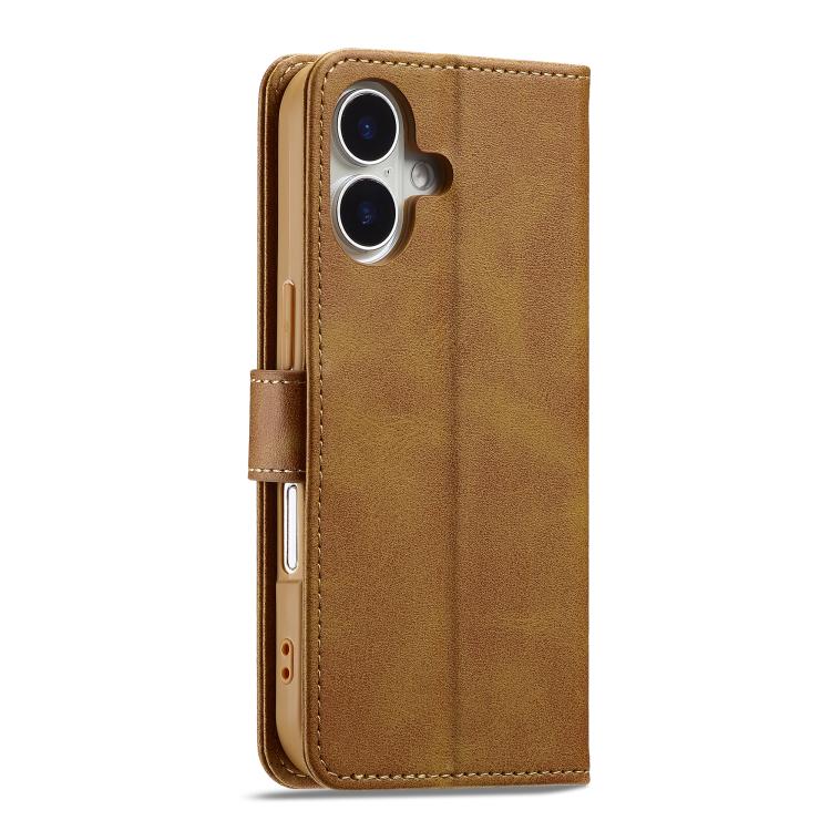 LC.IMEEKE Calf Texture Horizontal Flip Leather Case For iPhone 17(Yellow) by LC.IMEEKE