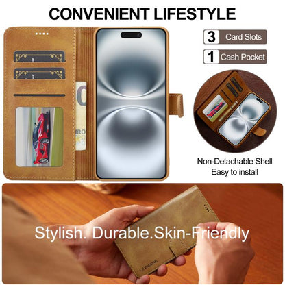 LC.IMEEKE Calf Texture Horizontal Flip Leather Case For iPhone 17(Yellow) by LC.IMEEKE