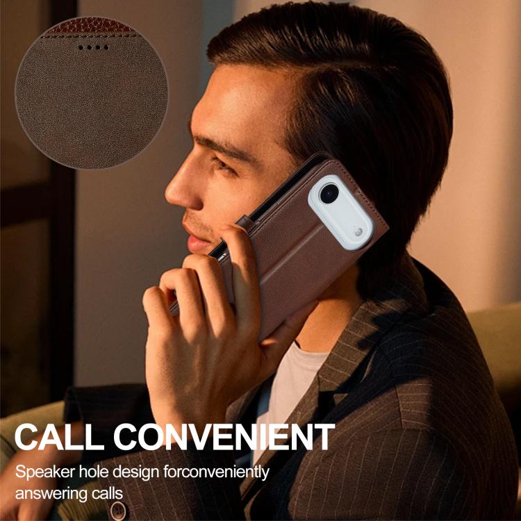 LC.IMEEKE Calf Texture Horizontal Flip Leather Case For iPhone Air(Brown) by LC.IMEEKE