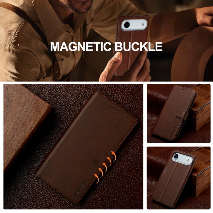 LC.IMEEKE Calf Texture Horizontal Flip Leather Case For iPhone Air(Brown) by LC.IMEEKE