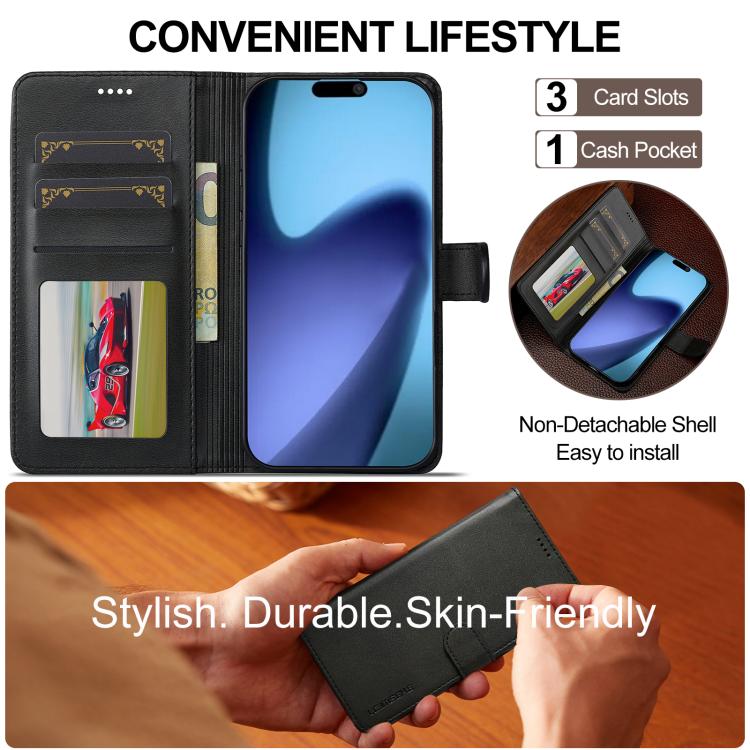 LC.IMEEKE Calf Texture Horizontal Flip Leather Case For iPhone Air(Black) by LC.IMEEKE