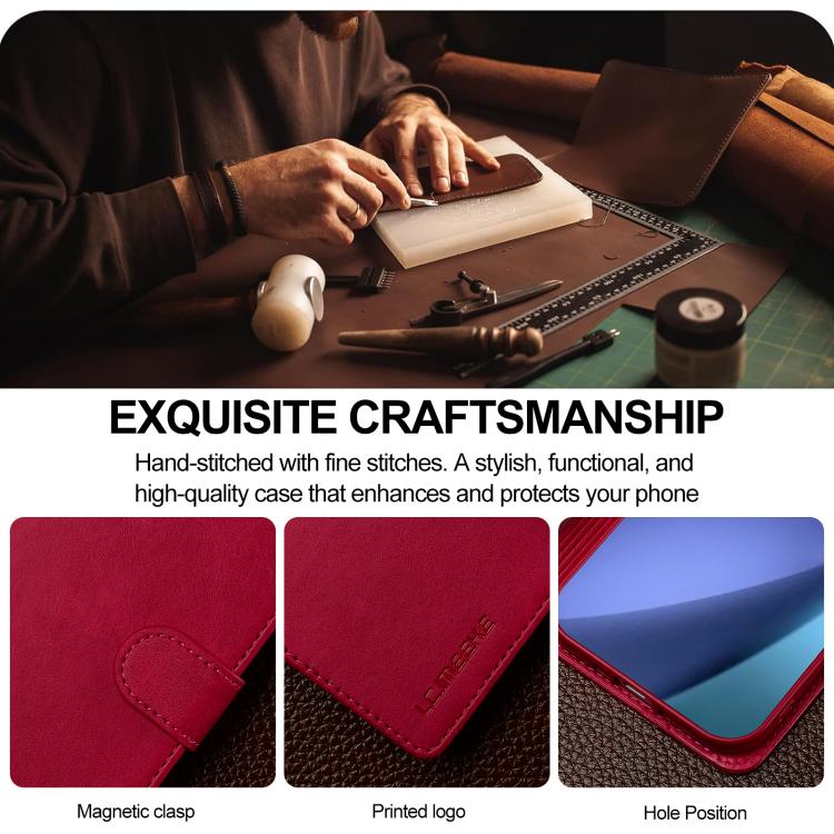 LC.IMEEKE Calf Texture Horizontal Flip Leather Case For iPhone Air(Red) by LC.IMEEKE