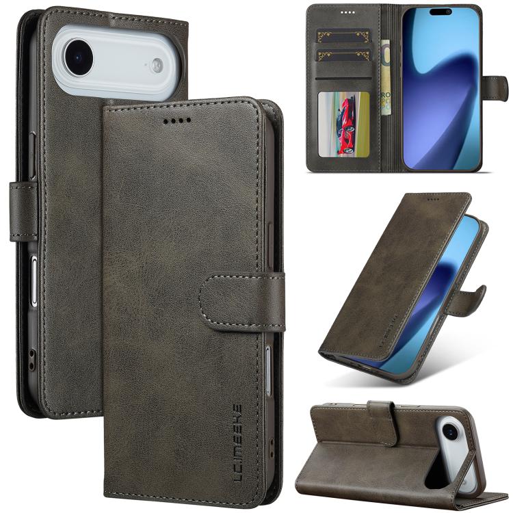 LC.IMEEKE Calf Texture Horizontal Flip Leather Case For iPhone Air(Grey) by LC.IMEEKE