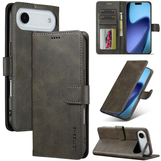 LC.IMEEKE Calf Texture Horizontal Flip Leather Case For iPhone Air(Grey) by LC.IMEEKE