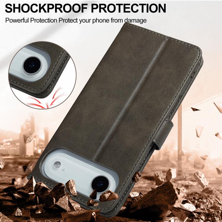 LC.IMEEKE Calf Texture Horizontal Flip Leather Case For iPhone Air(Grey) by LC.IMEEKE