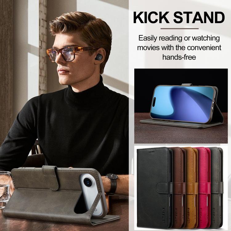 LC.IMEEKE Calf Texture Horizontal Flip Leather Case For iPhone Air(Grey) by LC.IMEEKE