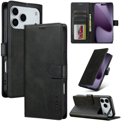 LC.IMEEKE Calf Texture Horizontal Flip Leather Case For iPhone 17 Pro(Black) by LC.IMEEKE