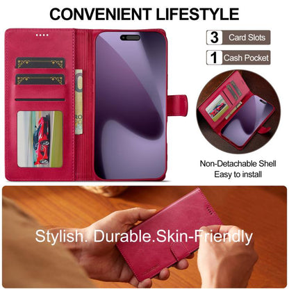 LC.IMEEKE Calf Texture Horizontal Flip Leather Case For iPhone 17 Pro(Red) by LC.IMEEKE