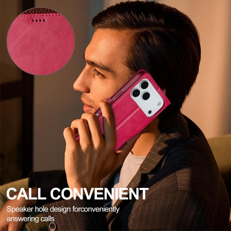 LC.IMEEKE Calf Texture Horizontal Flip Leather Case For iPhone 17 Pro(Red) by LC.IMEEKE