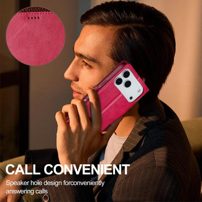 LC.IMEEKE Calf Texture Horizontal Flip Leather Case For iPhone 17 Pro(Red) by LC.IMEEKE