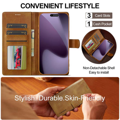 LC.IMEEKE Calf Texture Horizontal Flip Leather Case For iPhone 17 Pro(Yellow) by LC.IMEEKE