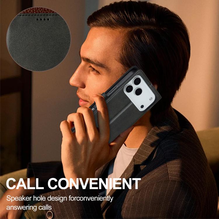 LC.IMEEKE Calf Texture Horizontal Flip Leather Case For iPhone 17 Pro Max(Black) by LC.IMEEKE