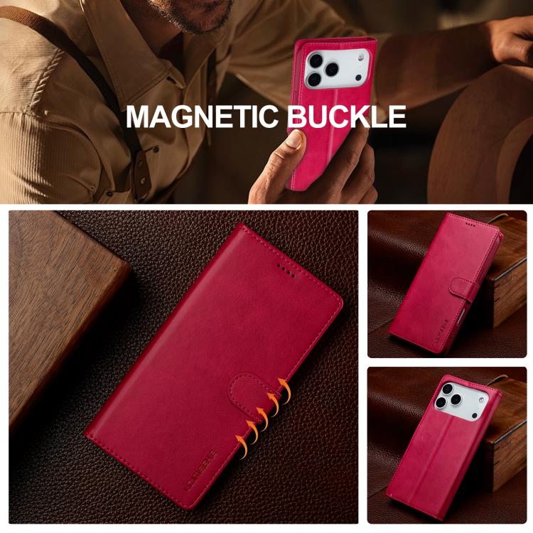 LC.IMEEKE Calf Texture Horizontal Flip Leather Case For iPhone 17 Pro Max(Red) by LC.IMEEKE