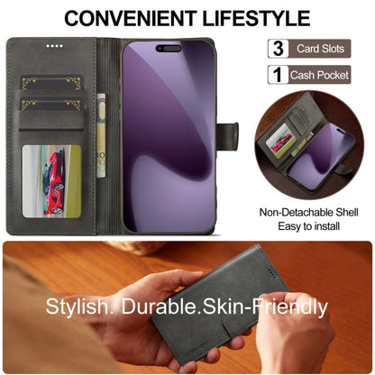 LC.IMEEKE Calf Texture Horizontal Flip Leather Case For iPhone 17 Pro Max(Grey) by LC.IMEEKE