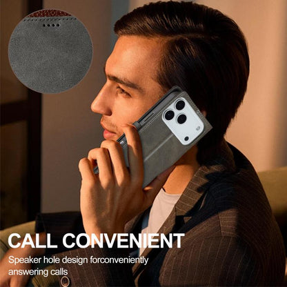 LC.IMEEKE Calf Texture Horizontal Flip Leather Case For iPhone 17 Pro Max(Grey) by LC.IMEEKE