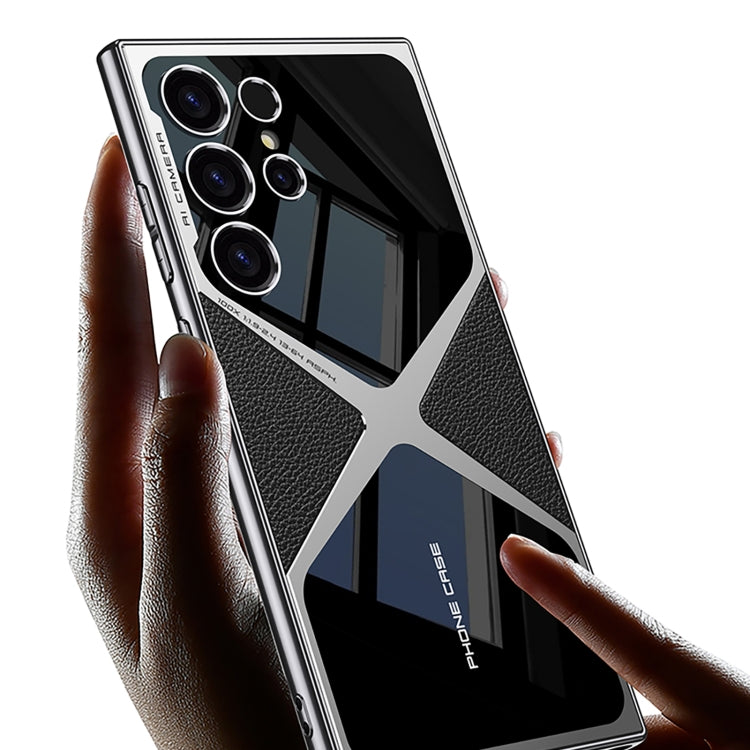 For Samsung Galaxy S23 Ultra GKK Leather Electroplating Supersonic Speed Shockproof Phone Case(White) by GKK