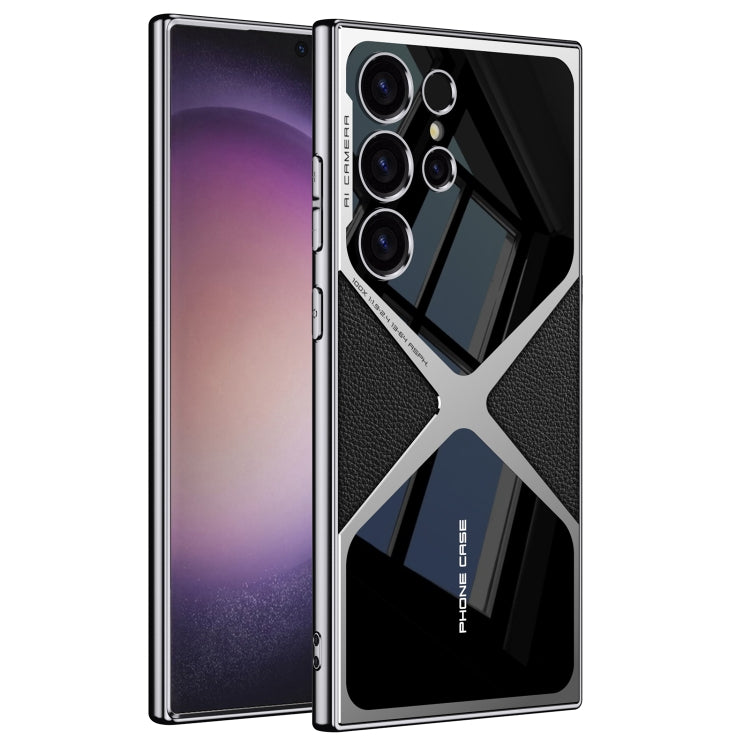 For Samsung Galaxy S24 Ultra GKK Leather Electroplating Supersonic Speed Shockproof Phone Case(Black) by GKK