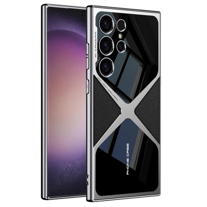 For Samsung Galaxy S24 Ultra GKK Leather Electroplating Supersonic Speed Shockproof Phone Case(Black) by GKK