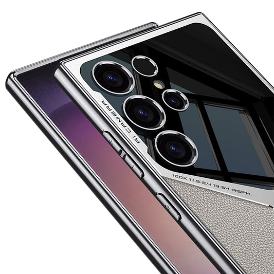 For Samsung Galaxy S24 Ultra GKK Leather Electroplating Supersonic Speed Shockproof Phone Case(Black) by GKK