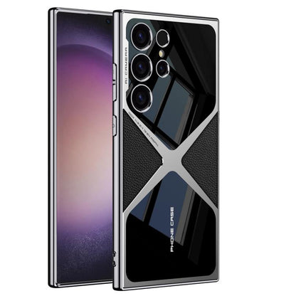 For Samsung Galaxy S25 Ultra 5G GKK Leather Electroplating Supersonic Speed Shockproof Phone Case(Black) by GKK