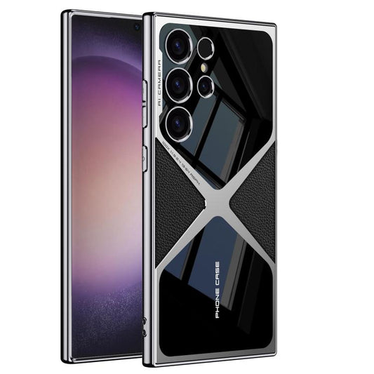 For Samsung Galaxy S25 Ultra 5G GKK Leather Electroplating Supersonic Speed Shockproof Phone Case(Black) by GKK