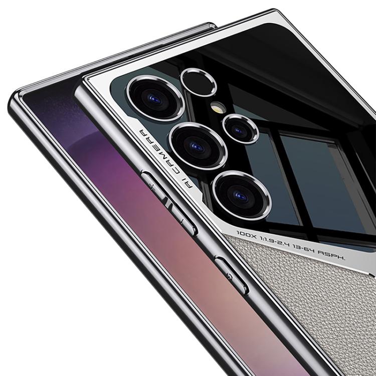 For Samsung Galaxy S25 Ultra 5G GKK Leather Electroplating Supersonic Speed Shockproof Phone Case(Black) by GKK