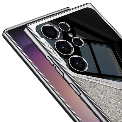 For Samsung Galaxy S25 Ultra 5G GKK Leather Electroplating Supersonic Speed Shockproof Phone Case(Black) by GKK