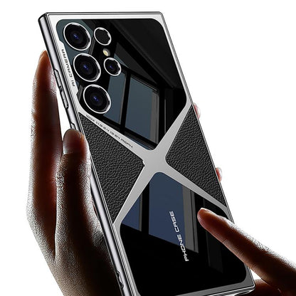 For Samsung Galaxy S25 Ultra 5G GKK Leather Electroplating Supersonic Speed Shockproof Phone Case(Black) by GKK