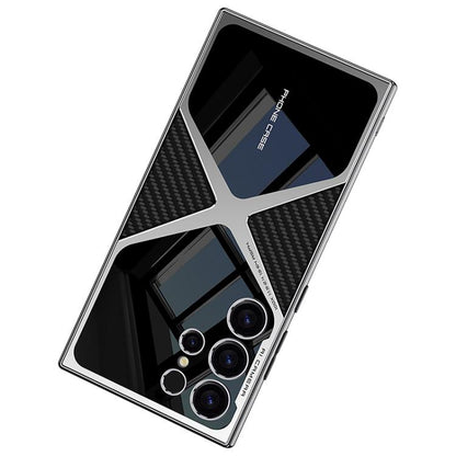 For Samsung Galaxy S25 Ultra 5G GKK Leather Electroplating Supersonic Speed Shockproof Phone Case(Black) by GKK