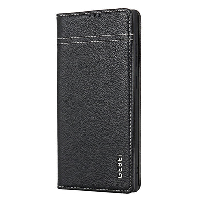For Samsung Galaxy S24 5G GEBEI Top-grain Horizontal Flip Leather Phone Case(Black) by GEBEI