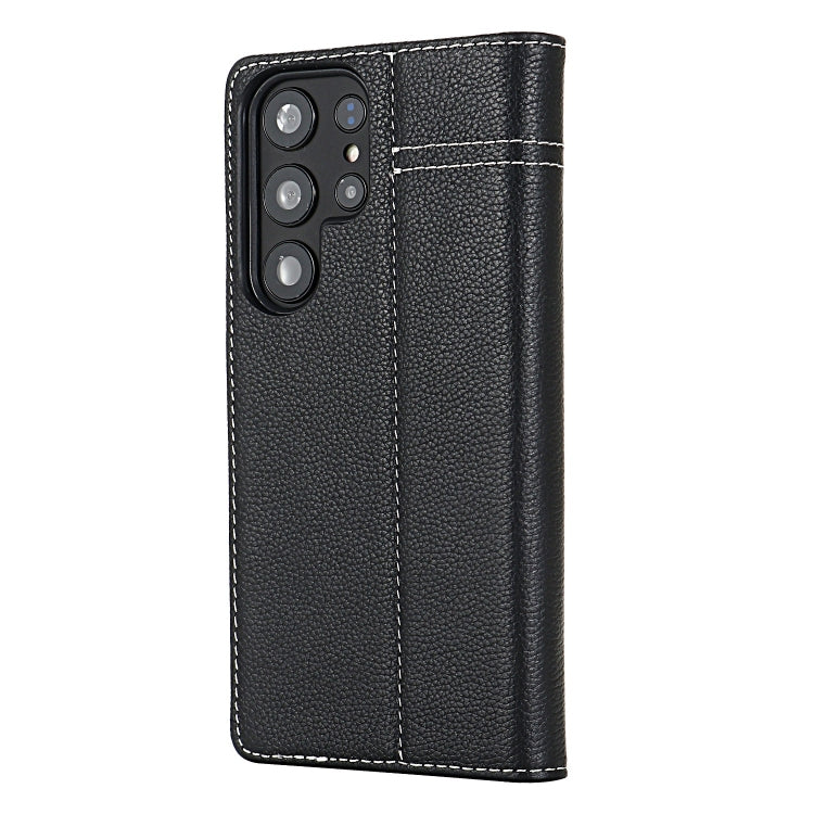 For Samsung Galaxy S24 5G GEBEI Top-grain Horizontal Flip Leather Phone Case(Black) by GEBEI