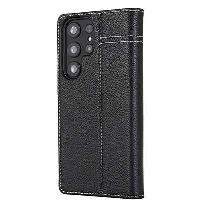 For Samsung Galaxy S24 5G GEBEI Top-grain Horizontal Flip Leather Phone Case(Black) by GEBEI