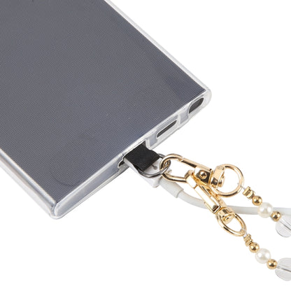 Mobile Phone Anti-lost Long Chain Flash Diamond Pearl Crossbody Lanyard(Black) by bashfashion