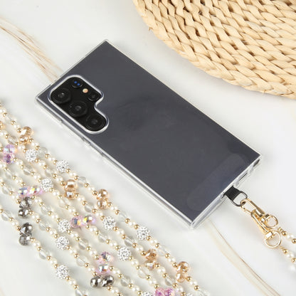 Mobile Phone Anti-lost Long Chain Flash Diamond Pearl Crossbody Lanyard(Green) by bashfashion