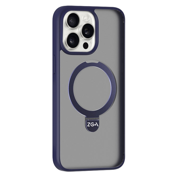 For iPhone 15 Pro Max ZGA Magsafe Holder PC Hybrid TPU Phone Case(Purple) by ZGA