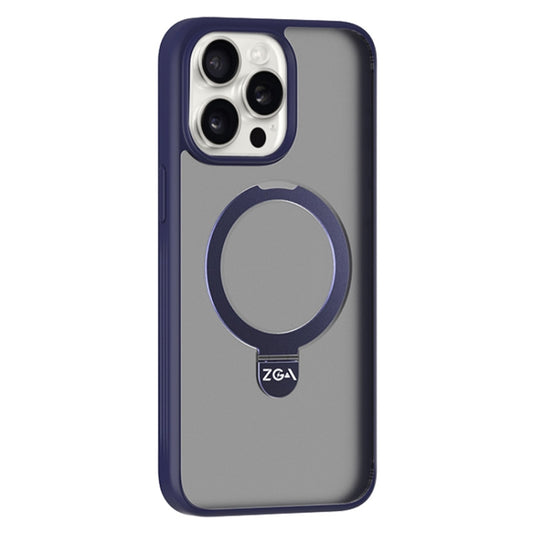 For iPhone 15 Pro Max ZGA Magsafe Holder PC Hybrid TPU Phone Case(Purple) by ZGA