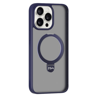 For iPhone 15 Pro ZGA Magsafe Holder PC Hybrid TPU Phone Case(Purple) by ZGA