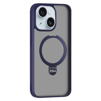 For iPhone 15 ZGA Magsafe Holder PC Hybrid TPU Phone Case(Purple) by ZGA