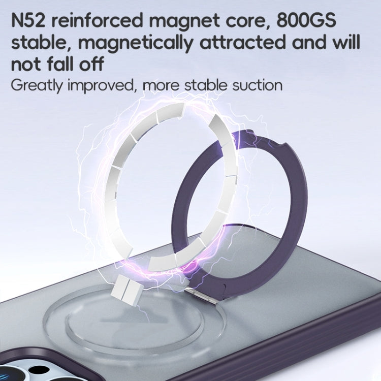 For iPhone 15 Pro Max ZGA Magsafe Holder PC Hybrid TPU Phone Case(Purple) by ZGA