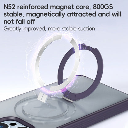 For iPhone 15 Pro Max ZGA Magsafe Holder PC Hybrid TPU Phone Case(Purple) by ZGA
