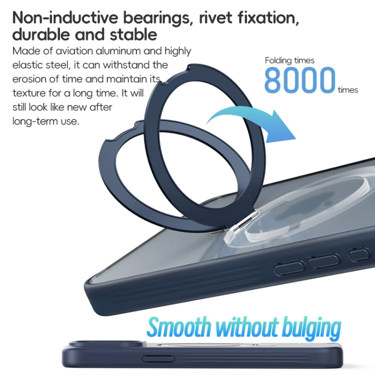 For iPhone 15 ZGA Magsafe Holder PC Hybrid TPU Phone Case(Black) by ZGA