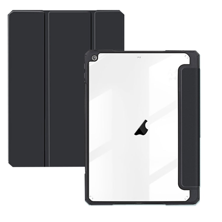 For iPad 10.2 2021/2020/2019 ZGA Tri-Fold Voltage Smart Leather Tablet Case(Black) by ZGA