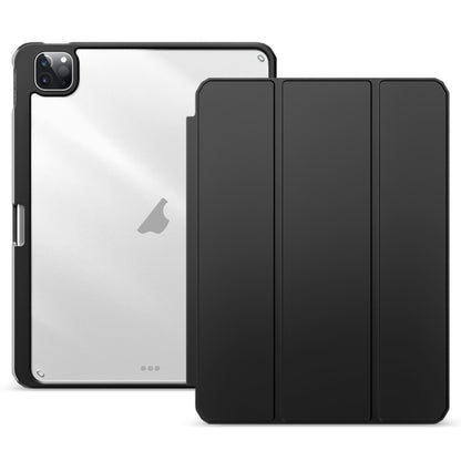For iPad Pro 12.9 2022/2021/2020 ZGA Tri-Fold Voltage Smart Leather Tablet Case(Black) by ZGA