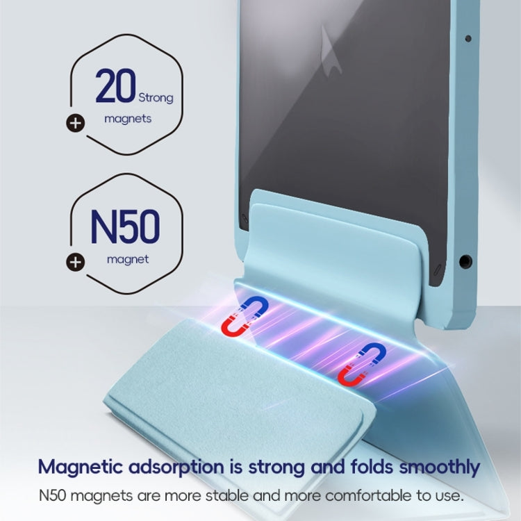 For iPad 10.2 2021/2020/2019 ZGA Tri-Fold Voltage Smart Leather Tablet Case(Ice Blue) by ZGA