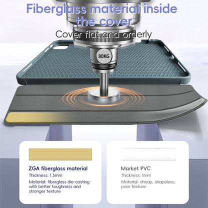 For iPad 10.2 2021/2020/2019 ZGA Tri-Fold Voltage Smart Leather Tablet Case(Blue) by ZGA