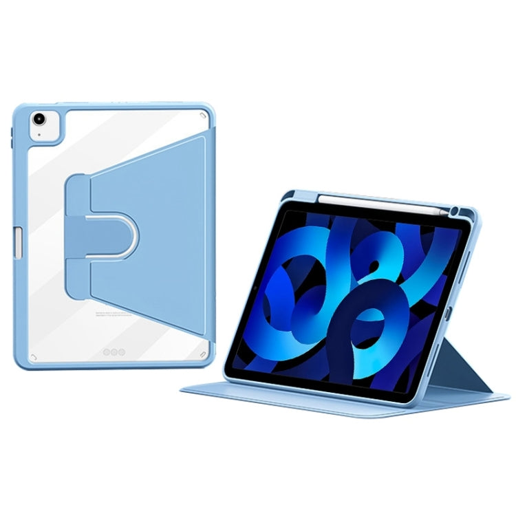 For iPad Air 10.9 2022 / 2020 ZGA Tri-Fold 360 Rotation Smart Leather Tablet Case(Blue) by ZGA