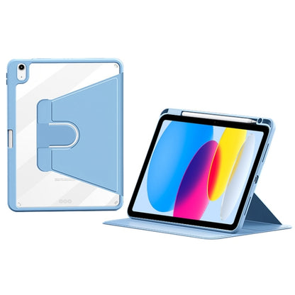 For iPad 2025 / 2022 ZGA Tri-Fold 360 Rotation Smart Leather Tablet Case(Blue) by ZGA