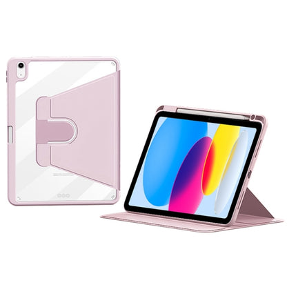 For iPad 2025 / 2022 ZGA Tri-Fold 360 Rotation Smart Leather Tablet Case(Pink) by ZGA