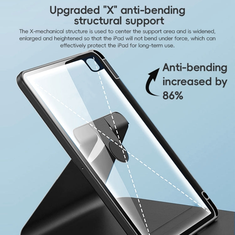 For iPad Pro 12.9 2022/2021/2020 ZGA Tri-Fold 360 Rotation Smart Leather Tablet Case(Pink) by ZGA