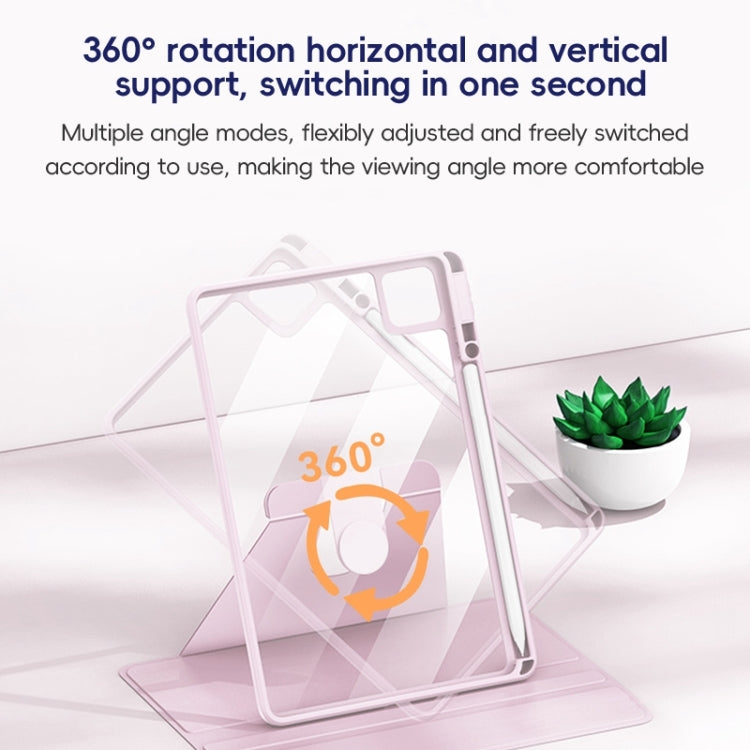 For iPad mini 6 / mini 2024 ZGA Tri-Fold 360 Rotation Smart Leather Tablet Case(Pink) by ZGA